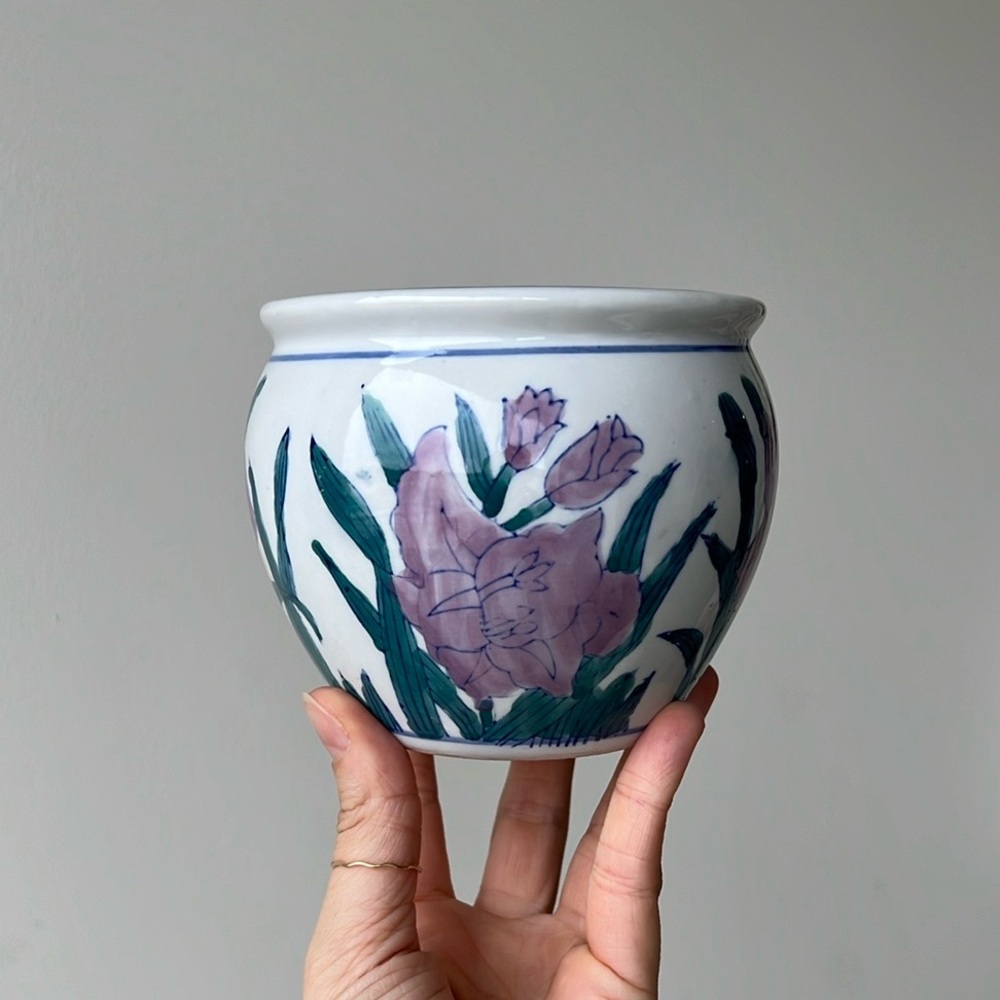 Vintage Ceramic Floral Planter